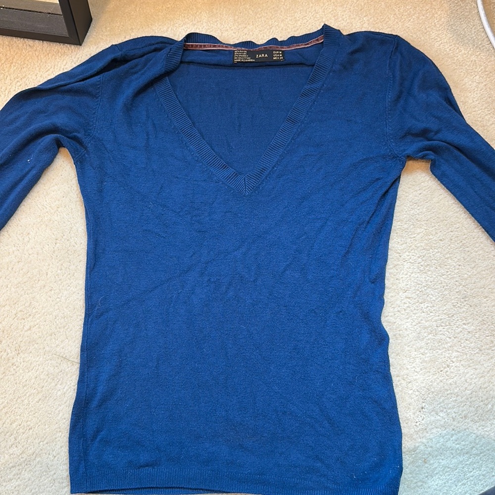 Zara royal blue v neck size medium